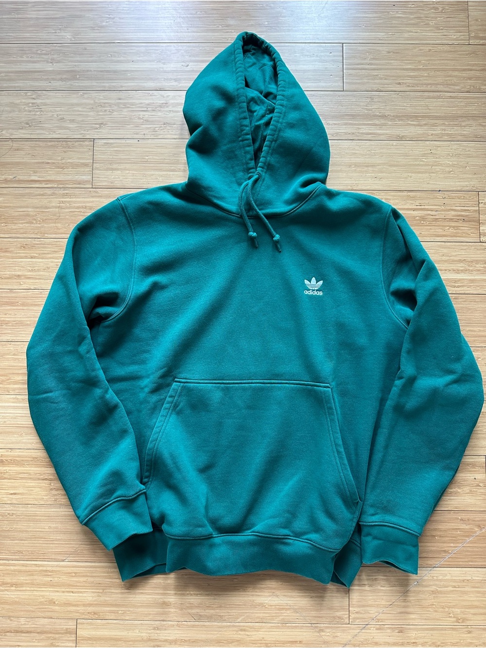 adidas Men's Green Hooded Sweatshirt